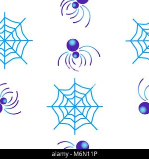 Abstract spider sta andando a tessere un web. Abstract seamless texture. Illustrazione Vettoriale