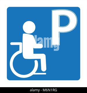 Parcheggio Disabili icona segno Illustrazione Vettoriale