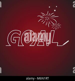 Obiettivo aziendale concetto di testo linea illustrazione vettoriale Illustrazione Vettoriale