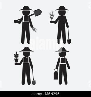 Imprenditore uomo e strumento, impostare illustrazione vettoriale Illustrazione Vettoriale