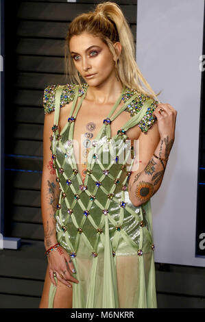 Paris Jackson frequentando il 2018 Vanity Fair Oscar Party hosted by Radhika Jones a Wallis Annenberg Center for the Performing Arts il 4 marzo 2018 a Beverly Hills, la California. | Utilizzo di tutto il mondo Foto Stock