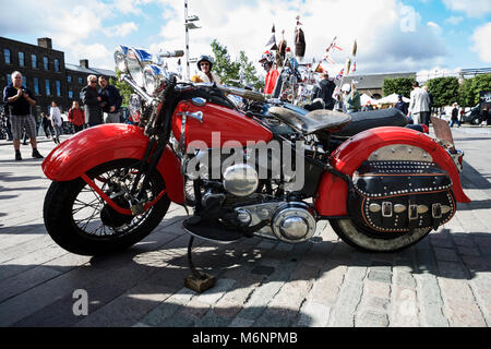 Harley Davidson Moto. Un americano in moto. Foto Stock