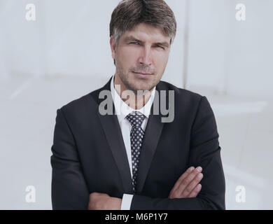 Close-up. Ritratto di un benevolo datore di lavoro di successo Foto Stock