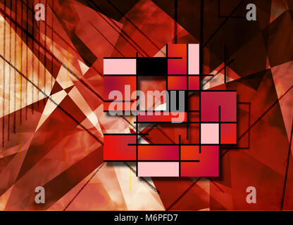 Astratta geometrica nei colori rosso Foto Stock