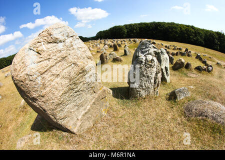 Una foto dalla Viking sepoltura Lindholm Høje in Danimarca nei pressi di Aalborg. Foto Stock