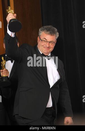 Hollywood, Stati Uniti d'America. 04 Mar, 2018. Gerd Nefzer pone nella sala stampa del novantesimo annuale di Academy Awards, Oscar, in Dolby Theatre di Los Angeles, Stati Uniti d'America, il 04 marzo 2018. Credito: Hubert Boesl | Verwendung weltweit/dpa/Alamy Live News Foto Stock