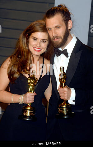 Rachel Shenton e Chris Overton frequentando il 2018 Vanity Fair Oscar Party hosted by Radhika Jones a Wallis Annenberg Center for the Performing Arts il 4 marzo 2018 a Beverly Hills, la California. Foto Stock