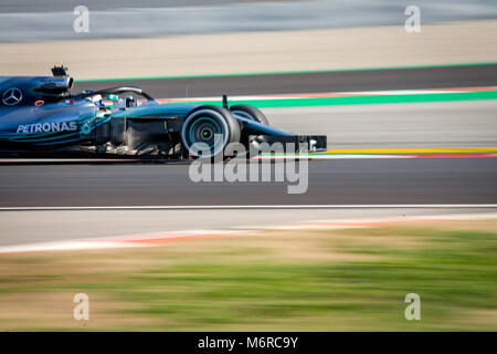 Montmelo, Catalogna, Spagna. 6 Mar, 2018. Bottas, Mercedes F1 Team driver del visto durante il giorno 1 della seconda settimana di test F1 giorni al circuito Barcelona-Catalunya. Credito:  MA 4448.jpg/SOPA Immagini/ZUMA filo/Alamy Live News Foto Stock