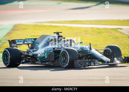 Montmelo, Catalogna, Spagna. 6 Mar, 2018. Bottas, Mercedes F1 Team driver del visto durante il giorno 1 della seconda settimana di test F1 giorni al circuito Barcelona-Catalunya. Credito:  MA 4466 2.jpg/SOPA Immagini/ZUMA filo/Alamy Live News Foto Stock