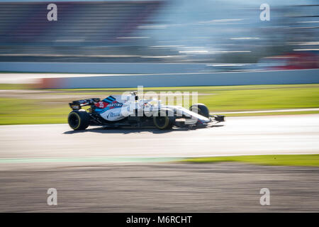 Montmelo, Catalogna, Spagna. 6 Mar, 2018. Sirotkin, Williams Martini Racing driver visto durante il giorno 1 della seconda settimana di test F1 giorni al circuito Barcelona-Catalunya. Credito:  MA 4422.jpg/SOPA Immagini/ZUMA filo/Alamy Live News Foto Stock