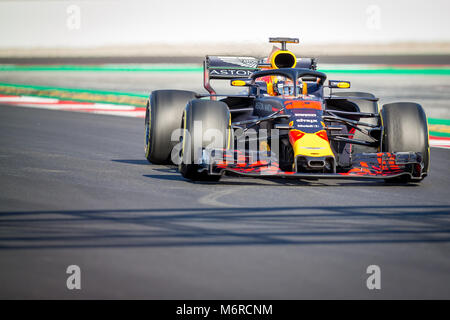 Montmelo, Catalogna, Spagna. 6 Mar, 2018. Ricciardo, Red Bull F1 Team driver del visto durante il giorno 1 della seconda settimana di test F1 giorni al circuito Barcelona-Catalunya. Credito:  MA 4537.jpg/SOPA Immagini/ZUMA filo/Alamy Live News Foto Stock