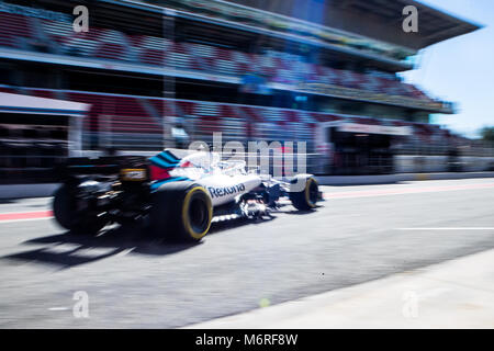 Montmelo, Catalogna, Spagna. 6 Mar, 2018. Sergey Sirotkin, Williams Martini Racing driver visto durante il giorno 1 della seconda settimana di test F1 giorni al circuito Barcelona-Catalunya. Credito:  MA 4764 2.jpg/SOPA Immagini/ZUMA filo/Alamy Live News Foto Stock