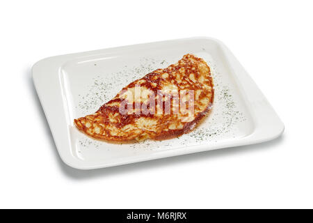 Layout per menu. Frittata con prosciutto e peperone Foto Stock