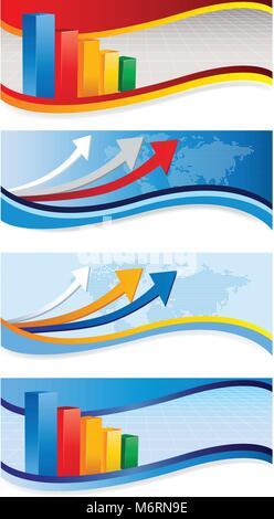 Raccolta di geometrica colorato 3D forme adatte come la testata per il web Illustrazione Vettoriale