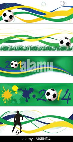 Raccolta di abstract di calcio set banner Illustrazione Vettoriale
