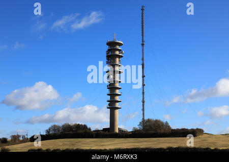 Il Peterborough TV stazione trasmittente, Morborne village, Cambridgeshire, England Regno Unito Foto Stock