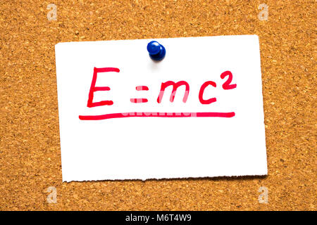 E=mc2'equivalenza massa-energia.Einstein di formula Foto Stock