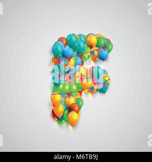 Font colorate fatte da ballons, vettore Illustrazione Vettoriale