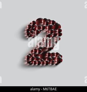 Un numero realizzato da sfere rosse, vettore Illustrazione Vettoriale