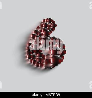 Un numero realizzato da sfere rosse, vettore Illustrazione Vettoriale
