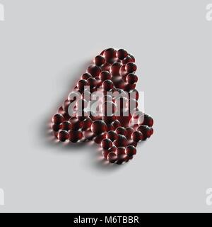 Un numero realizzato da sfere rosse, vettore Illustrazione Vettoriale