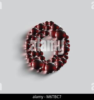 Un numero realizzato da sfere rosse, vettore Illustrazione Vettoriale