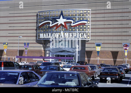 1992 Ingresso storico segno PARCHEGGIO MALL OF AMERICA BLOOMINGTON MINNESOTA USA Foto Stock