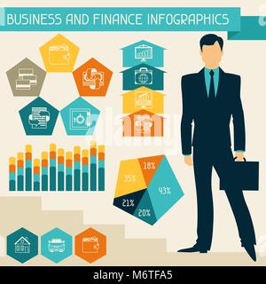 Affari e finanza infographics Illustrazione Vettoriale