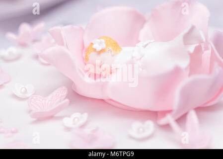 Torta di battesimo decorazione - bambino Foto Stock