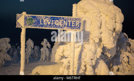 A Levi ski resort in Finlandia Foto Stock