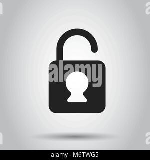 Il simbolo di blocco icona vettore. Armadietto con lucchetto illustrazione. Il concetto di business semplice piatto pittogramma. Illustrazione Vettoriale
