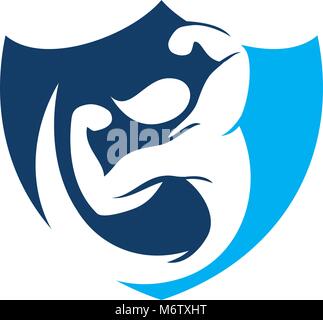 Centro Fitness Logo Design Template Vector Illustrazione Vettoriale