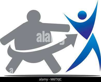 Centro Fitness Logo Design Template Vector Illustrazione Vettoriale