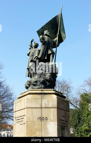 Pedro Alvares Cabral statua, Lisbona, Portogallo Foto Stock