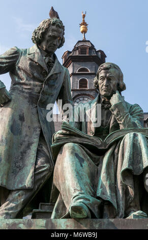 Hanau, Gebrüder Grimm Denkmal, Assia, Deutschland, Europa Foto Stock