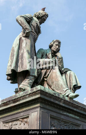 Hanau, Gebrüder Grimm Denkmal, Assia, Deutschland, Europa Foto Stock