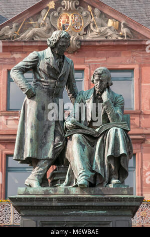 Hanau, Gebrüder Grimm Denkmal, Assia, Deutschland, Europa Foto Stock