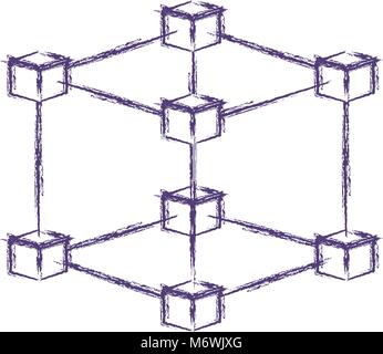 Matrice di cubi icona geometrica Illustrazione Vettoriale