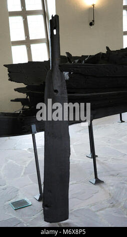 Nave di melodia. Vaso del tipo karve, datato al 900 D.C. Legno di quercia. Trovato in Ostfold, Norvegia. Museo della Nave Vichinga. Oslo. La Norvegia. Foto Stock