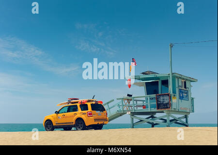 Vista al bagnino stand in Venice Beach LA Baywatch Foto Stock