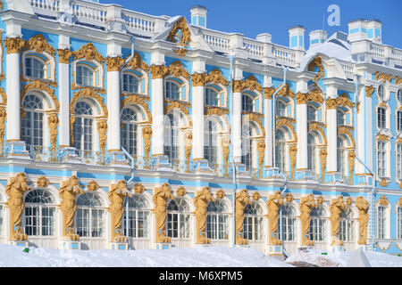 Palazzo di Caterina, Carskoe Selo, Pushkin, San Pietroburgo, Russia Foto Stock