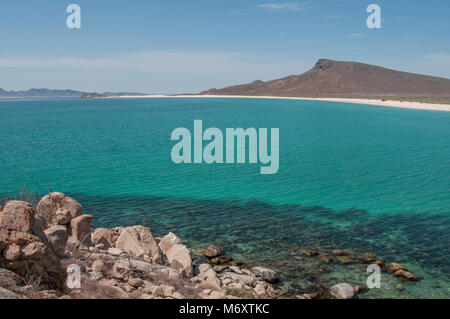 Isola di Espiritu Santo, Mare di Cortes a La Paz, Baja California Sur. Messico Foto Stock