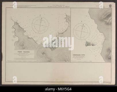 Il Cile costa. Porto Taltal & Esmeralda Cove. Admiralty nautico grafico mare 1906 mappa Foto Stock