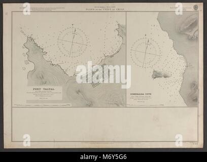 Il Cile costa. Porto Taltal. Esmeralda Cove. Admiralty nautico grafico mare 1906 mappa Foto Stock