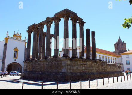 Tempio romano, Evora, Portogallo Foto Stock