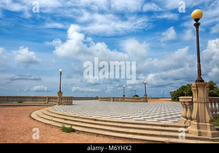 Mascagni terrazza, promenade di Livorno, pittoresco litorale in Toscana, Italia, Europa Foto Stock