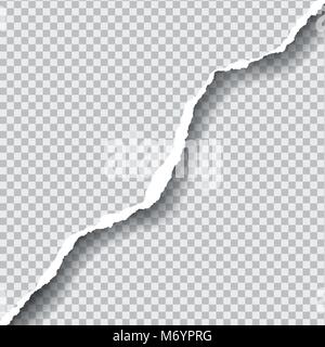 Vettore realistico di carta strappata con spazio per il testo, isolato su sfondo trasparente Illustrazione Vettoriale