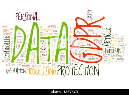 Il PILR - Dati generali Regolamento di protezione i concetti di parola Foto Stock