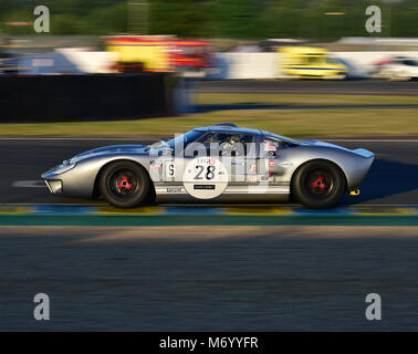 Andrew Smith, James Cottingham, Ford GT40, Le Mans Classic 2016., 2016, il circuito da corsa, Classic, Classic Cars, Classic Cars Racing, Francia, storico c Foto Stock