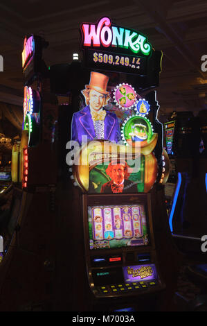 Willie Wonka slot machine, Bellagio Casino, Las Vegas, Nevada. Foto Stock